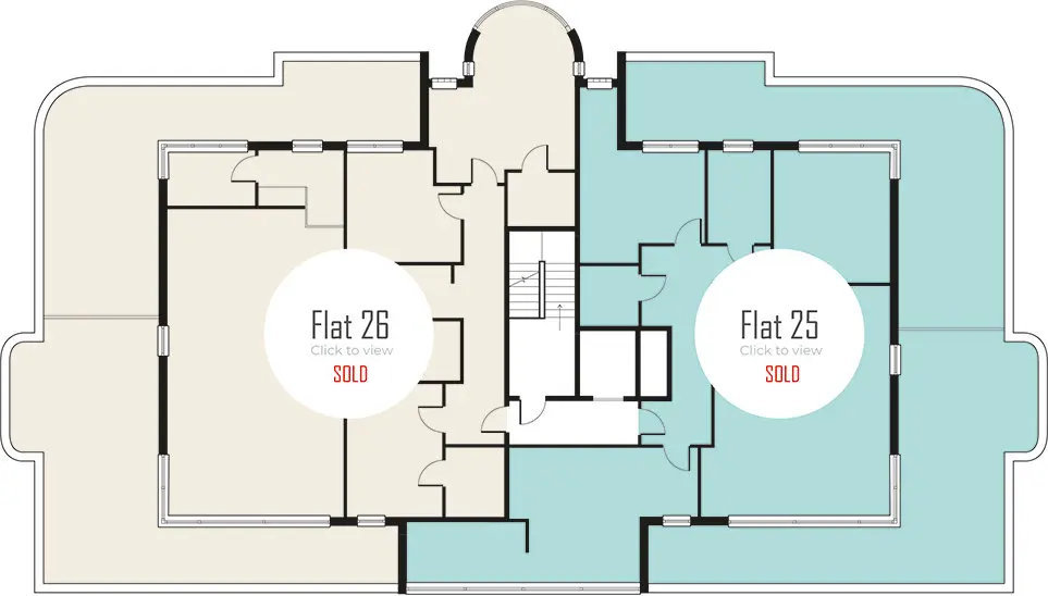 Radcliffe Court fifth floor penthouses plan